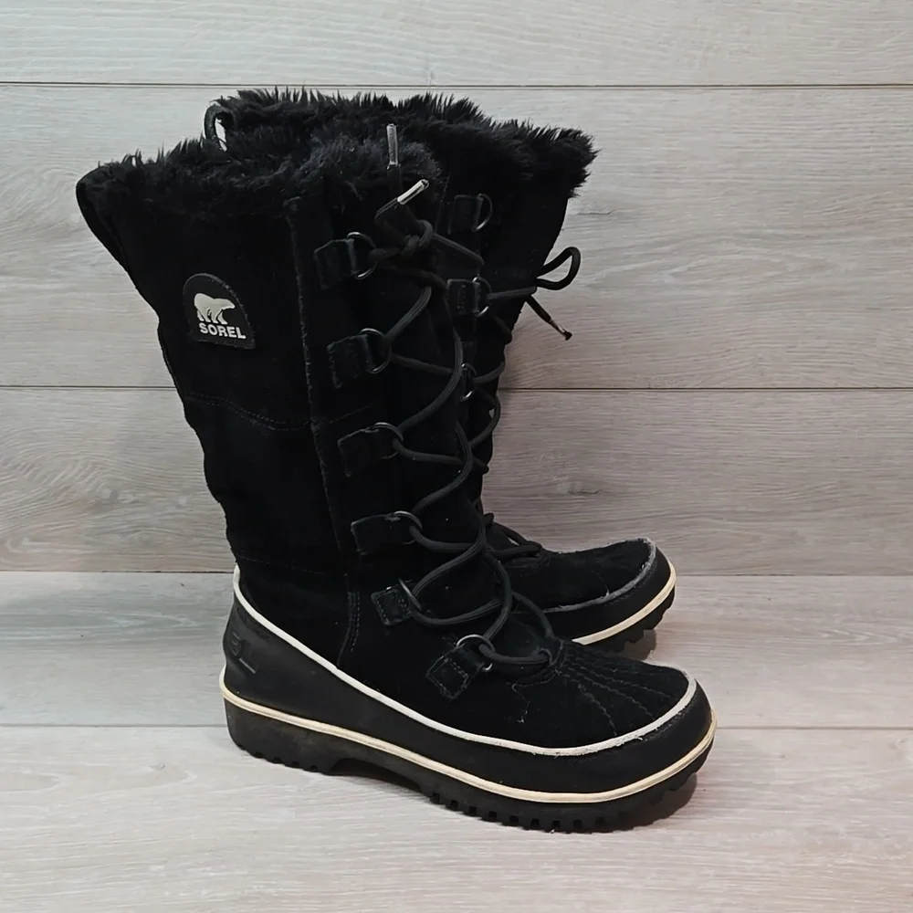 Sorel Women Tivoli High II Tall Duckboots Rubber Leather boots shoes sz 6